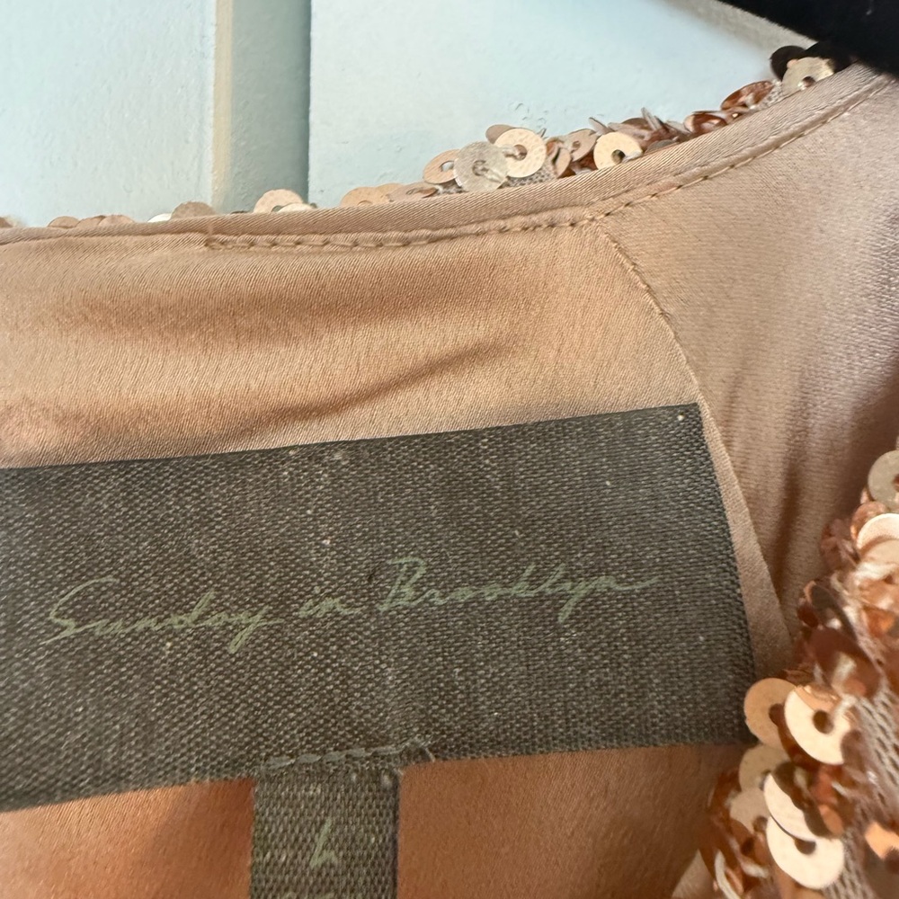 Sunday in Brooklyn Shimmering Rose Gold Sequin dress size large - Picture 6 of 6